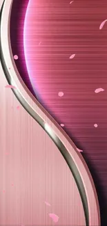 Elegant pink abstract mobile wallpaper with curves and gradient colors.