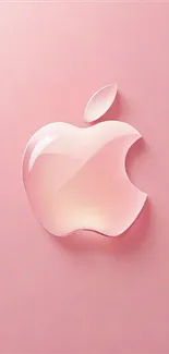 Elegant pink wallpaper featuring Apple logo on mobile screen.