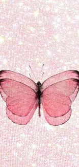 Elegant pink butterfly on a glittery background wallpaper.