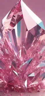 Pink crystal mobile wallpaper with elegant design