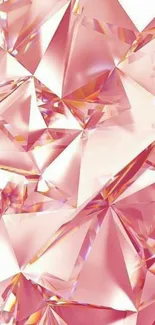 Elegant pink crystal wallpaper with geometric design.