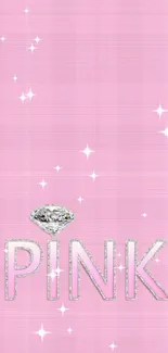 Elegant pink wallpaper with diamond accent.