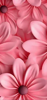 Elegant pink floral wallpaper with petals.