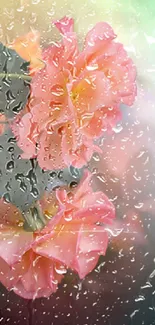 Elegant pink roses with green leaves on a softly blurred background.