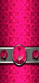 Elegant pink wallpaper with gem accents.