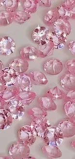 Elegant wallpaper with pink gemstones for mobile devices.