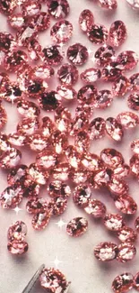 Sparkling pink gemstones mobile wallpaper.