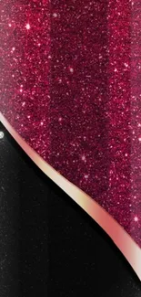 Luxurious pink glitter wallpaper with sleek black contrast for mobile.