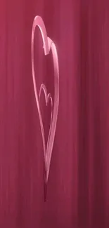 Elegant pink heart design on a deep pink background for mobile wallpaper.