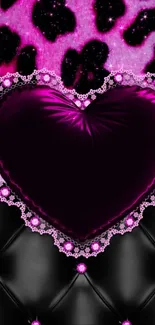 Elegant pink heart wallpaper with luxury design.