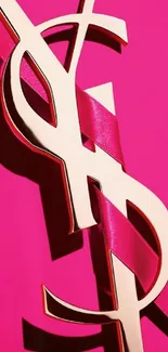 Pink monogram design with elegant styling.