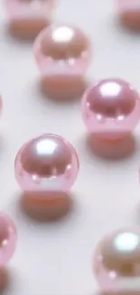 Elegant pink pearls on a soft background.