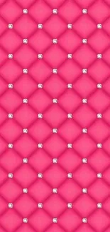 Pink quilted wallpaper with diamonds and a luxury design.