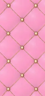 Elegant pink quilted pattern wallpaper with gold accents.