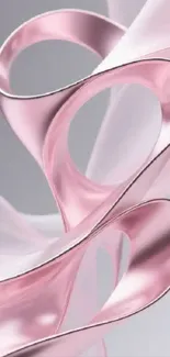 Elegant pink ribbon design mobile wallpaper.