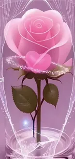 Digital pink rose in elegant bloom design.