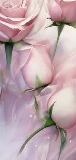 Elegant pink roses in a delicate bouquet design.