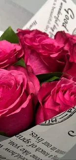 Elegant pink rose bouquet against light background.