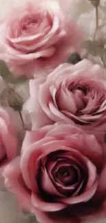 Elegant pink roses in a serene floral design.