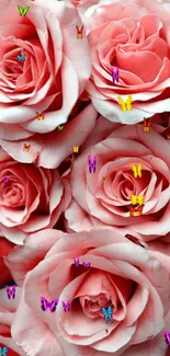 Close-up of elegant pink roses with soft petals for mobile wallpaper.