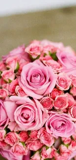 Pink roses bouquet wallpaper background.