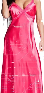 Elegant pink satin dress mobile wallpaper.