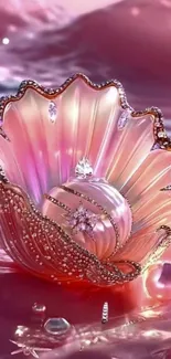 Elegant pink seashell in a luxurious artistic design.