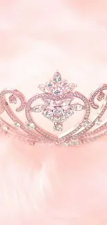 Elegant pink tiara on soft pastel background wallpaper.