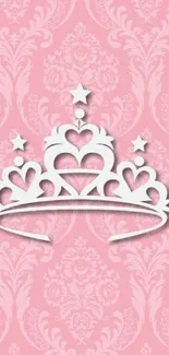 Elegant pink tiara wallpaper with ornate patterns.