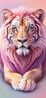 Vibrant pink tiger artwork for mobile wallpaper.