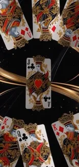 Elegant playing card design with gold highlights.