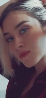Elegant portrait of a person with soft expression.