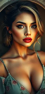Elegant and sophisticated female portrait wallpaper.