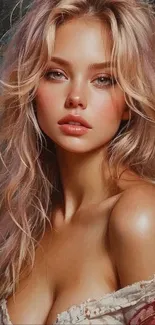 Artistic portrait mobile wallpaper with elegant design.
