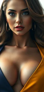 Elegant portrait wallpaper with vibrant colors.