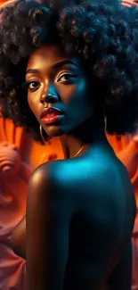 Elegant and artistic portrait wallpaper with vibrant colors and intricate design.
