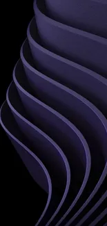 Elegant purple abstract wallpaper with flowing curved lines.