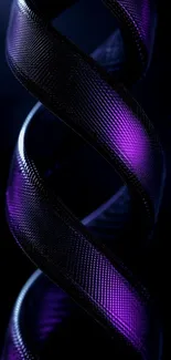 Purple and black spiral design on a dark background.