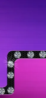 Elegant mobile wallpaper with purple and pink hues and gemstone accents.