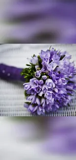 Beautiful bouquet of lavender flowers on white background.