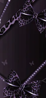 Elegant mobile wallpaper with purple bows.