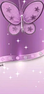 Purple butterfly wallpaper with elegant design.