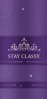 Elegant purple wallpaper with classy floral design.