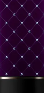 Elegant purple diamond tufted wallpaper for mobile screen.