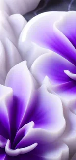 Elegant wallpaper with purple floral petals.