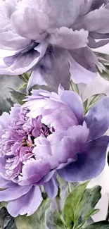 Purple floral wallpaper featuring delicate blossoms.