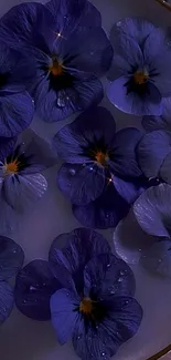 Elegant wallpaper featuring purple flowers with sparkles.