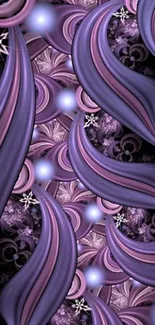 Elegant purple fractal with swirling designs and light accents.