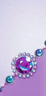 Purple gemstone wallpaper with sparkling jewel design.