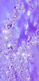 Shimmering purple gemstone wallpaper with sparkling crystals.